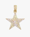 Moissanite Star Pendant 14K Gold - Yellow Gold