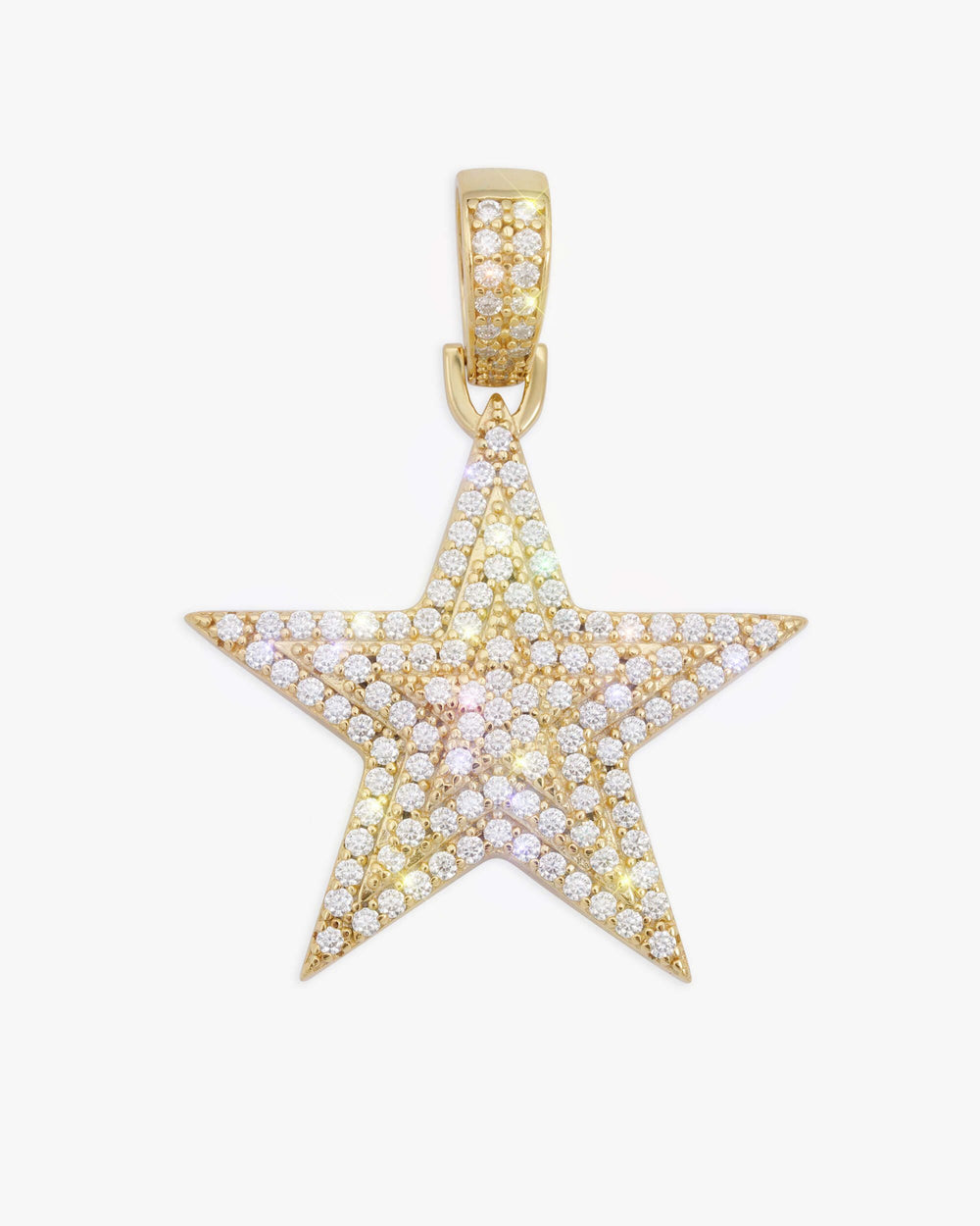 Moissanite Star Pendant 14K Gold - Yellow Gold