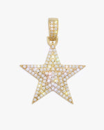 Moissanite Star Pendant 14K Gold - Yellow Gold