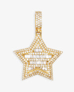 Moissanite Baguette Star Pendant 14K Gold - Yellow Gold