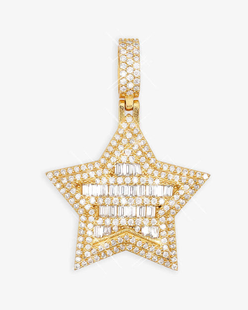moissanite star pendant 14k gold icecartel yellow main