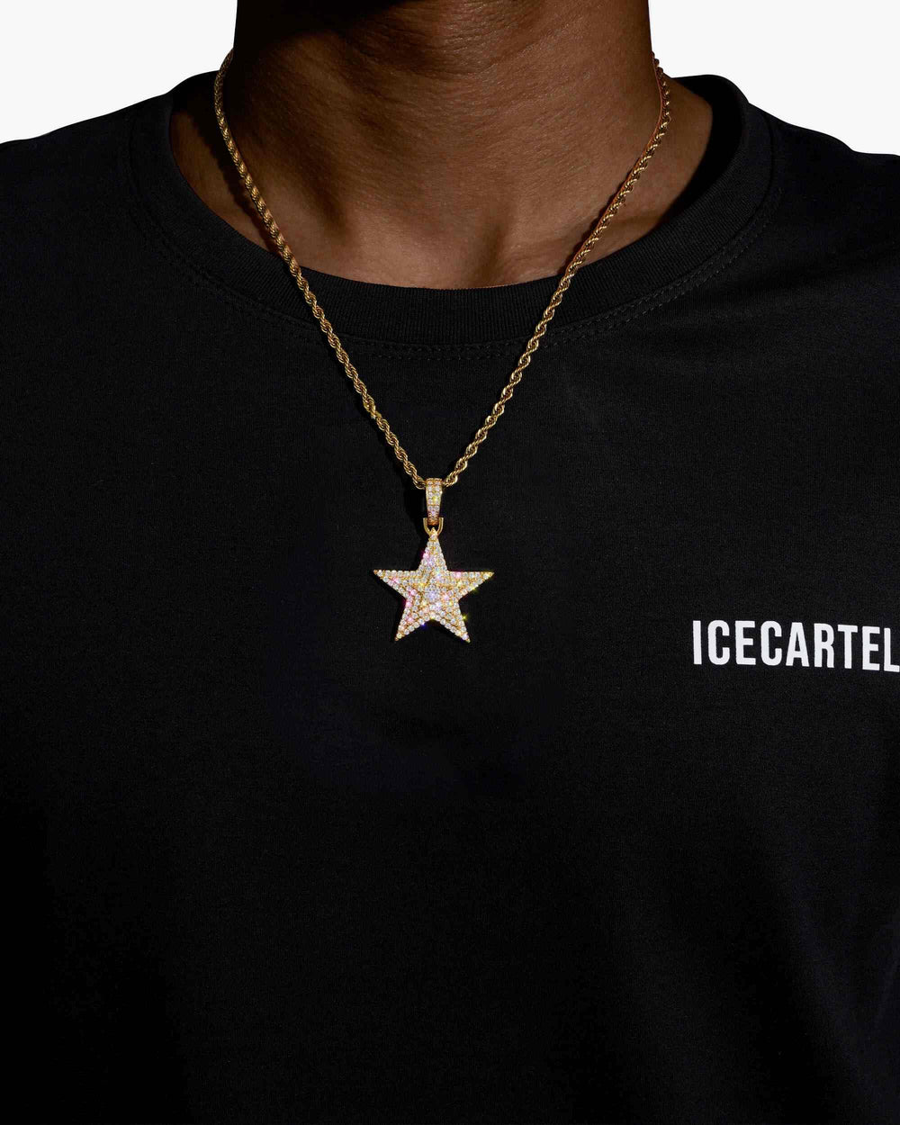 Moissanite Star Pendant 14K Gold - Yellow Gold