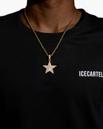 Moissanite Star Pendant 14K Gold - Yellow Gold