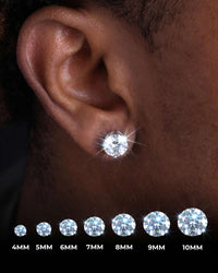 moissanite stud earrings 14k gold icecartel all sizes chart shine