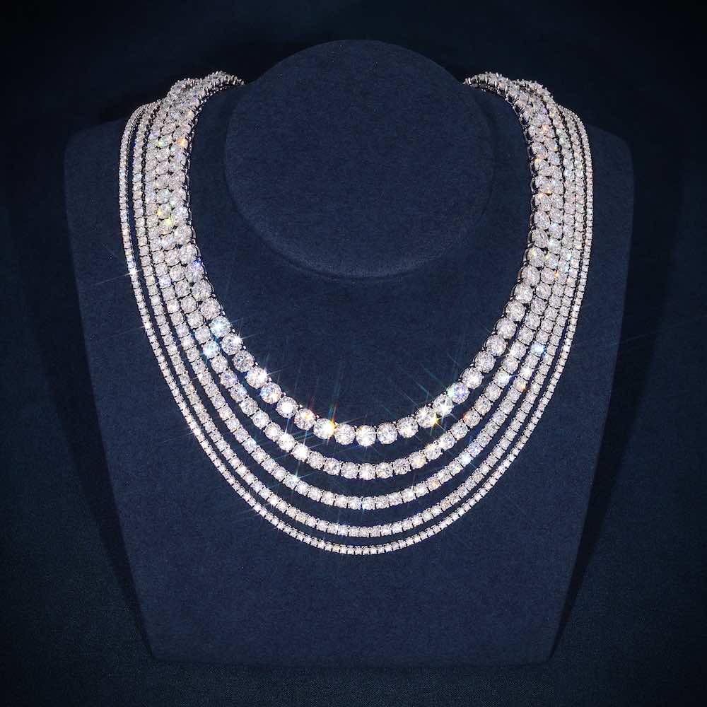 Moissanite Tennis Chains 14k Gold all sizes