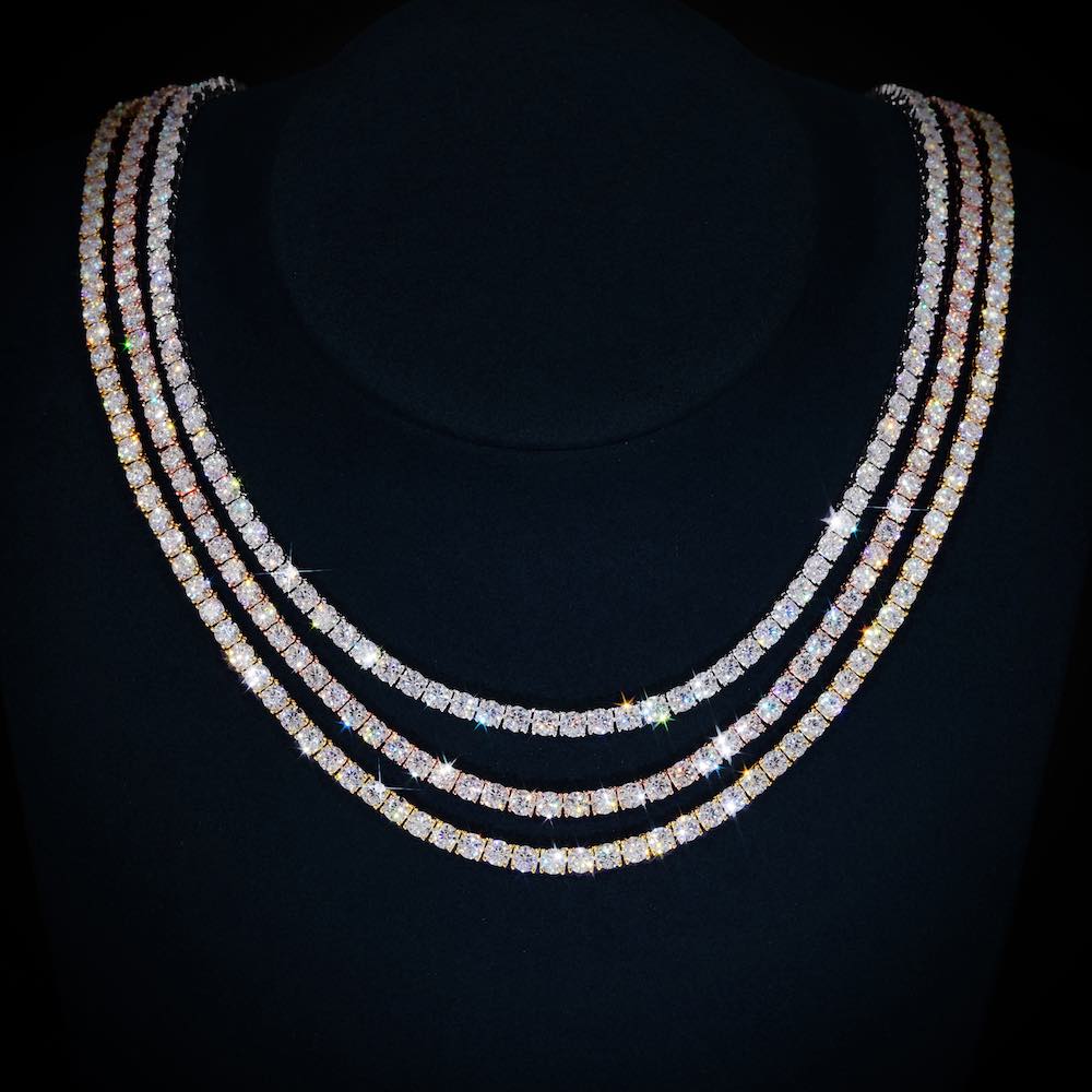 Moissanite Tennis Chain 14K Gold (ALL SIZES)