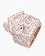 Moissanite Trap House Ring 14K Gold - Rose Gold
