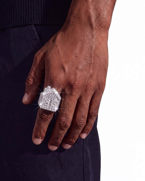 moissanite trap house ring 14k white gold icecartel model newest