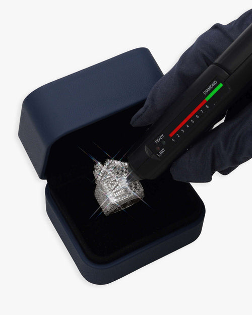moissanite trap house ring 14k white gold icecartel test