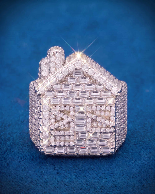 moissanite trap house ring 14k white gold icecartel top new