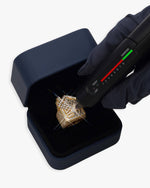 Moissanite Trap House Ring 14K Gold - Yellow Gold
