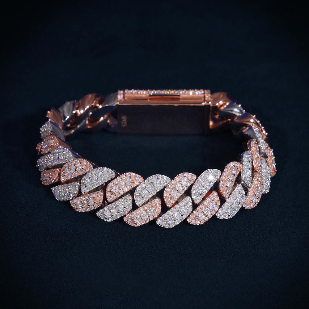 Two Tone Pointer Cuban Link Bracelet First