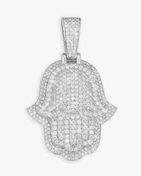 moissanite two tone hamsa hand pendant 14k gold icecartel big whiteg main
