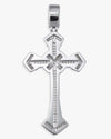 Moissanite Wrapped Cross Pendant 14K Gold - White Gold