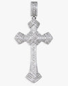 Moissanite Wrapped Cross Pendant 14K Gold - White Gold