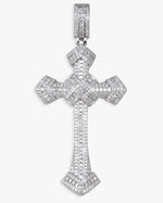 Moissanite Wrapped Cross Pendant 14K Gold - White Gold