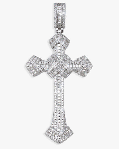 moissanite wrapped cross pendant 14k gold icecartel main