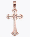 Moissanite Wrapped Cross Pendant 14K Gold - Rose Gold