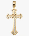 Moissanite Wrapped Cross Pendant 14K Gold - Yellow Gold