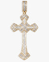 Moissanite Wrapped Cross Pendant 14K Gold - Yellow Gold