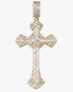 Moissanite Wrapped Cross Pendant 14K Gold - Yellow Gold