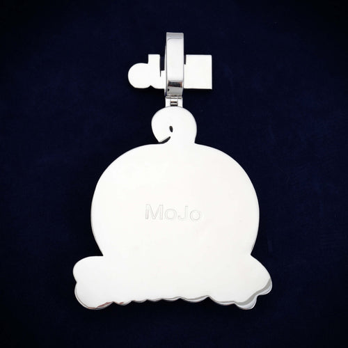 mojo pumpkin pendant custom logo moissanite pendant 14k gold icecartel back