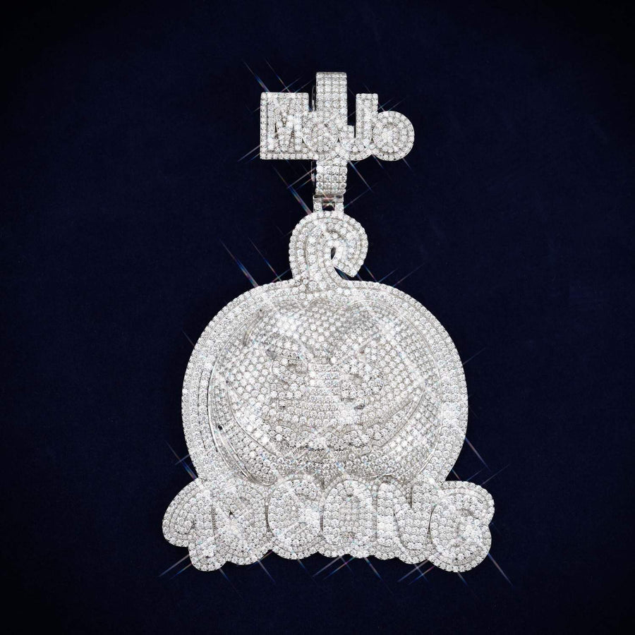 mojo pumpkin pendant custom logo moissanite pendant 14k gold icecartel main