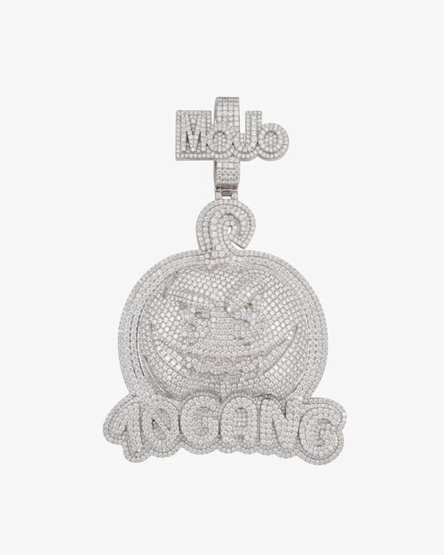 mojo pumpkin pendant custom logo moissanite pendant 14k gold icecartel white