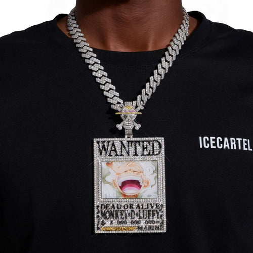 monkey d luffy custom logo moissanite pendant 14k gold ICECARTEL model