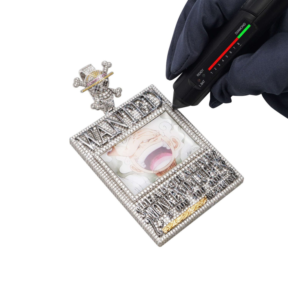 monkey d luffy custom logo moissanite pendant 14k gold ICECARTEL test