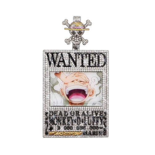 monkey d luffy custom logo moissanite pendant 14k gold ICECARTEL