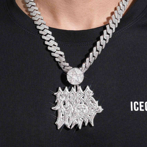 more chaos custom moissanite name pendant 14k gold icecartel model