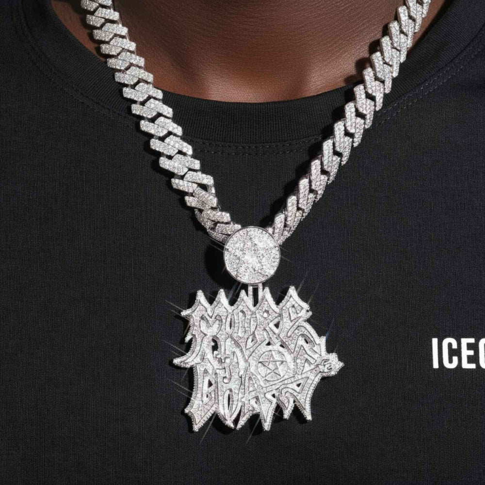 more chaos custom moissanite name pendant 14k gold icecartel model1