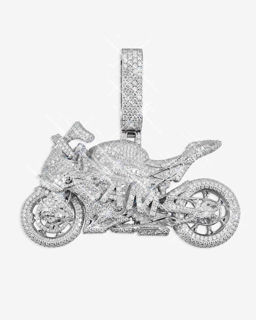 motorcycle custom logo moissanite pendant 14k gold icecartel main