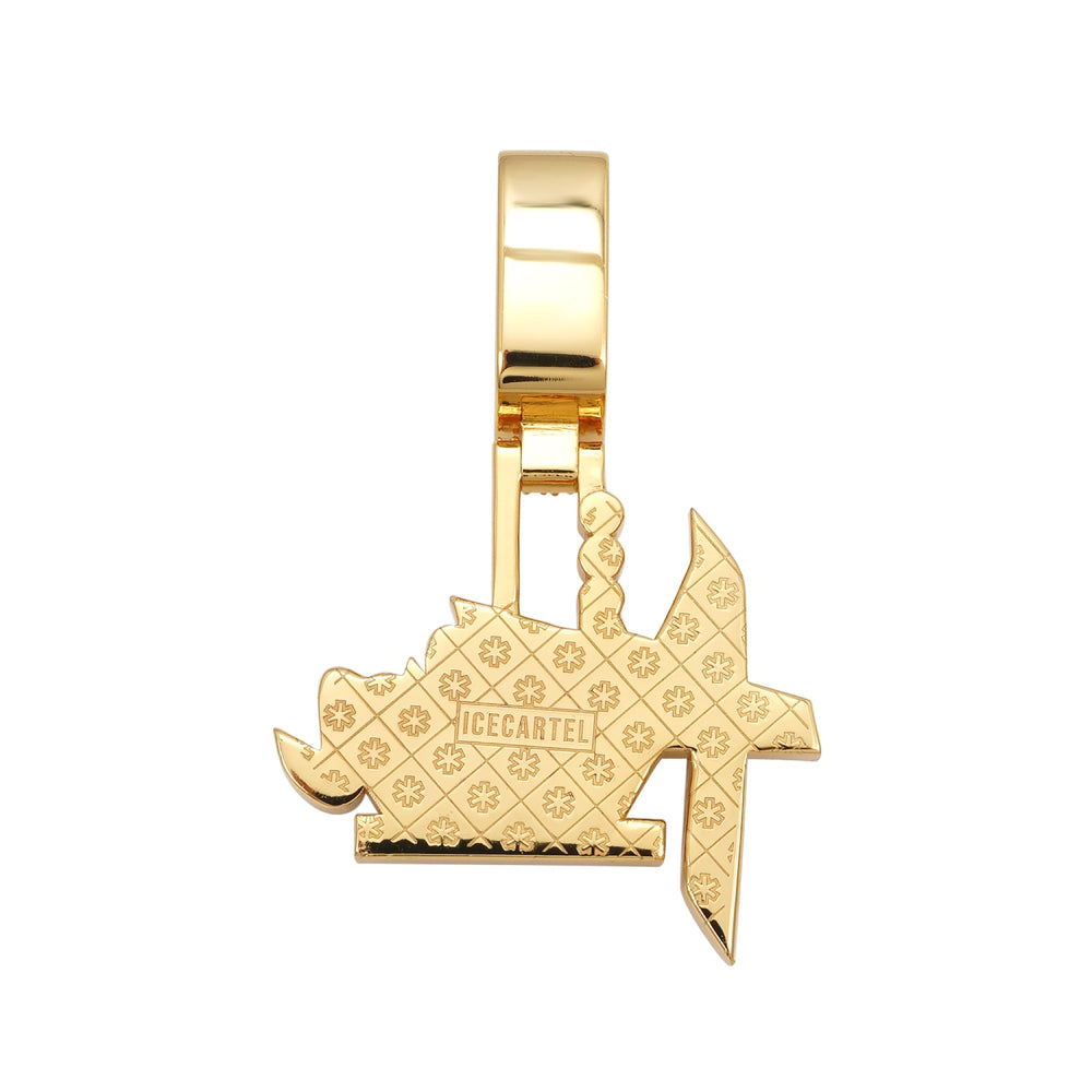 movie production custom logo moissanite pendant 14k gold ICECARTEL back