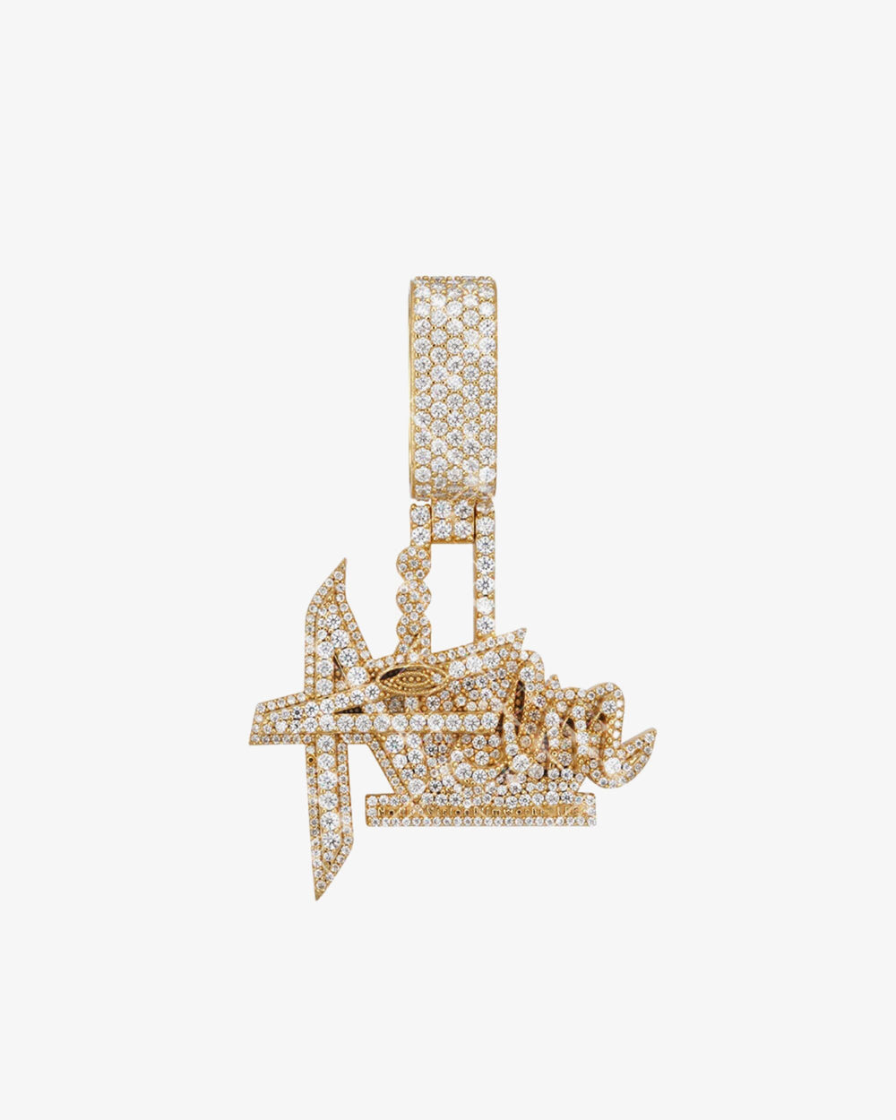 movie production custom logo moissanite pendant 14k gold ICECARTEL F6