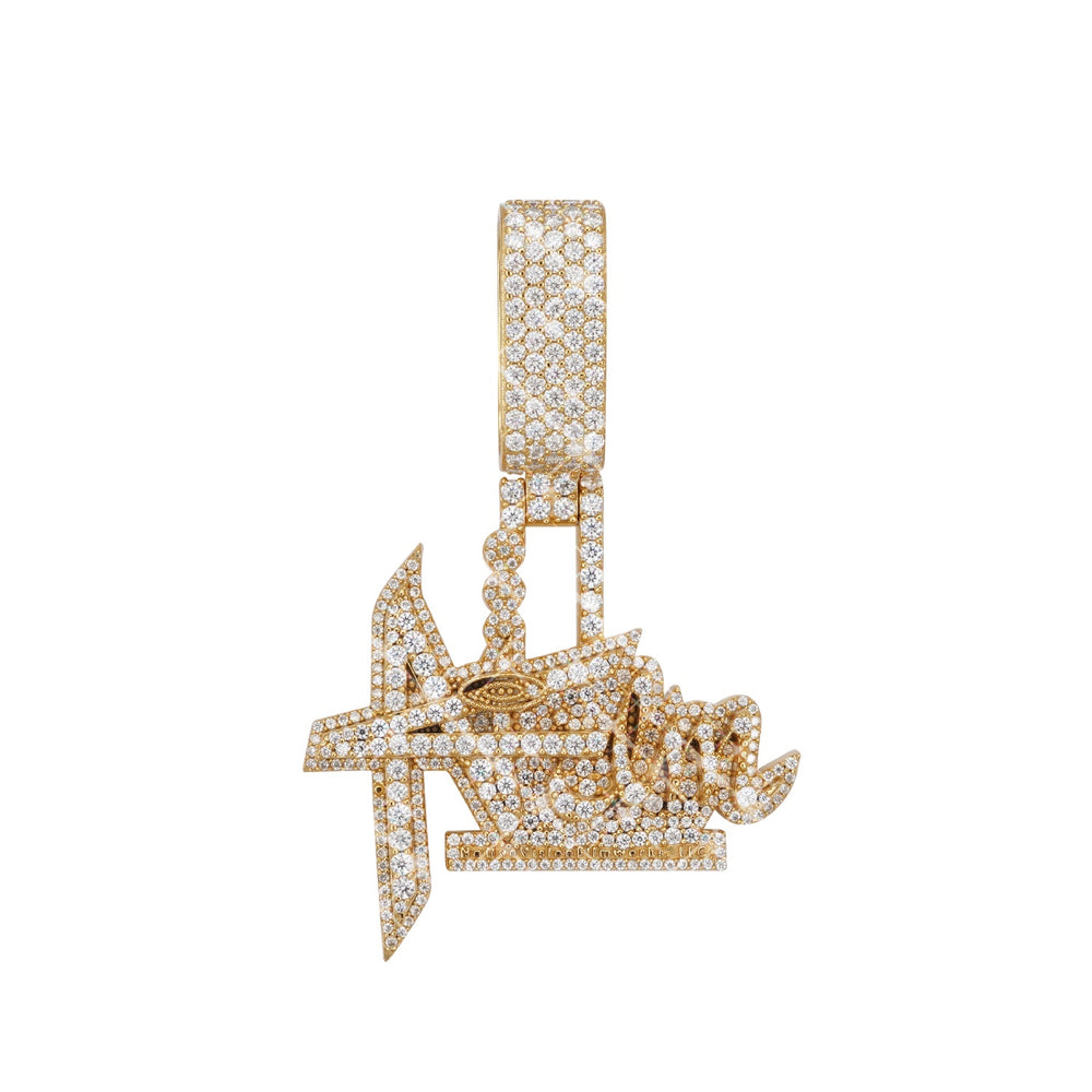 movie production custom logo moissanite pendant 14k gold ICECARTEL