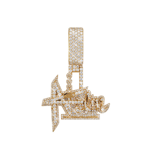 movie production custom logo moissanite pendant 14k gold ICECARTEL