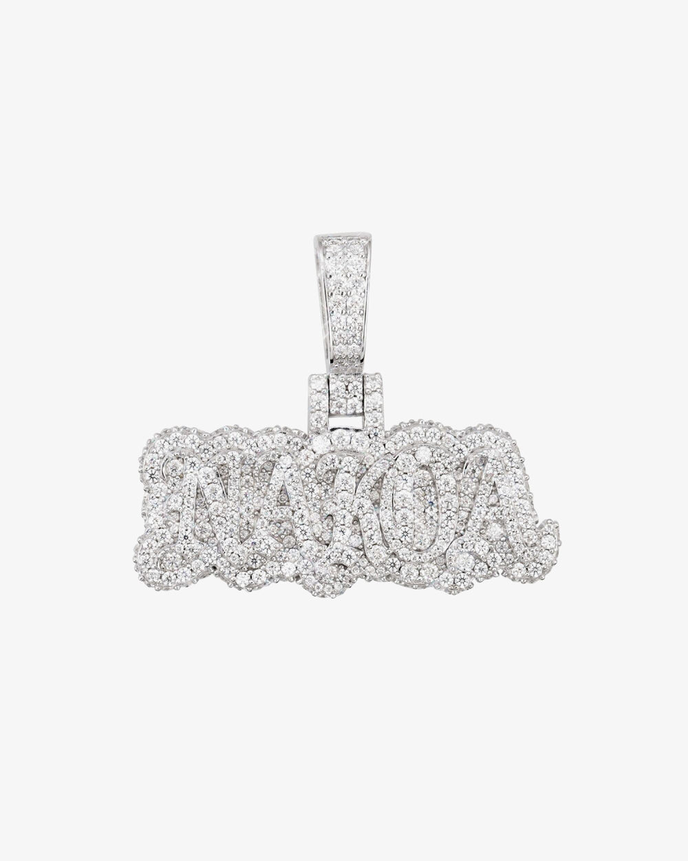 nakoa moissanite custom name pendant 14k gold ICECARTEL