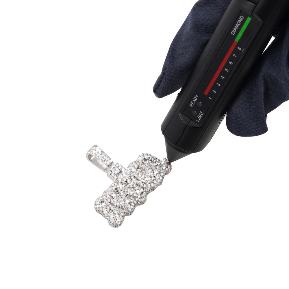 nakoa moissanite custom name pendant 14k gold ICECARTEL test