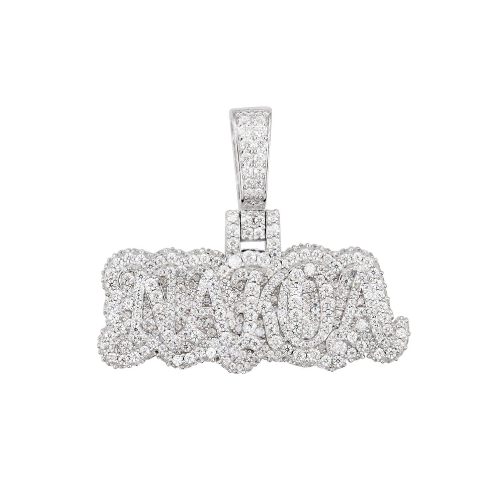nakoa moissanite custom name pendant 14k gold ICECARTEL