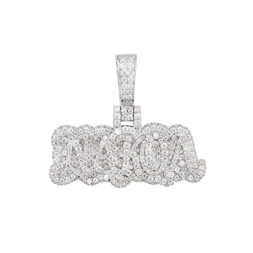 nakoa moissanite custom name pendant 14k gold ICECARTEL