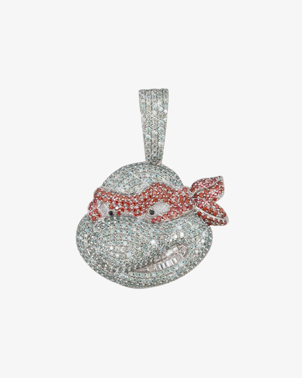 ninja turtle custom moissanite logo pendant 14k gold icecartel F6