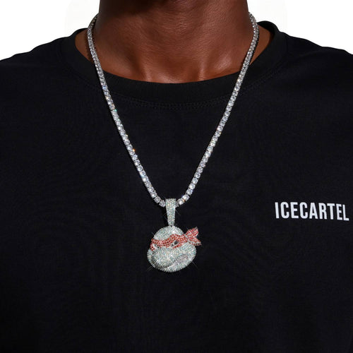ninja turtle custom moissanite logo pendant 14k gold icecartel model