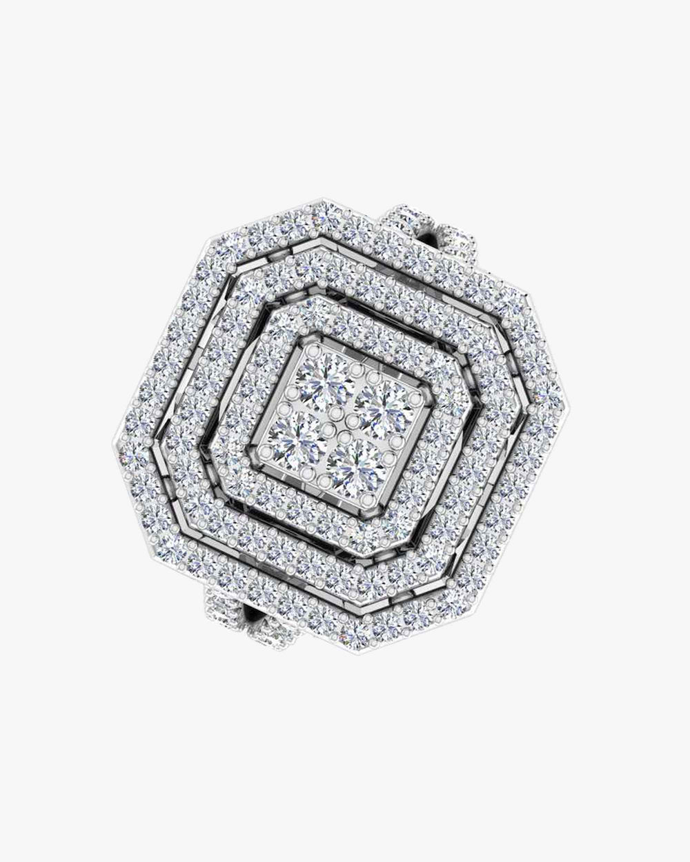 octagon 4 row moissanite engagement ring icecartel i