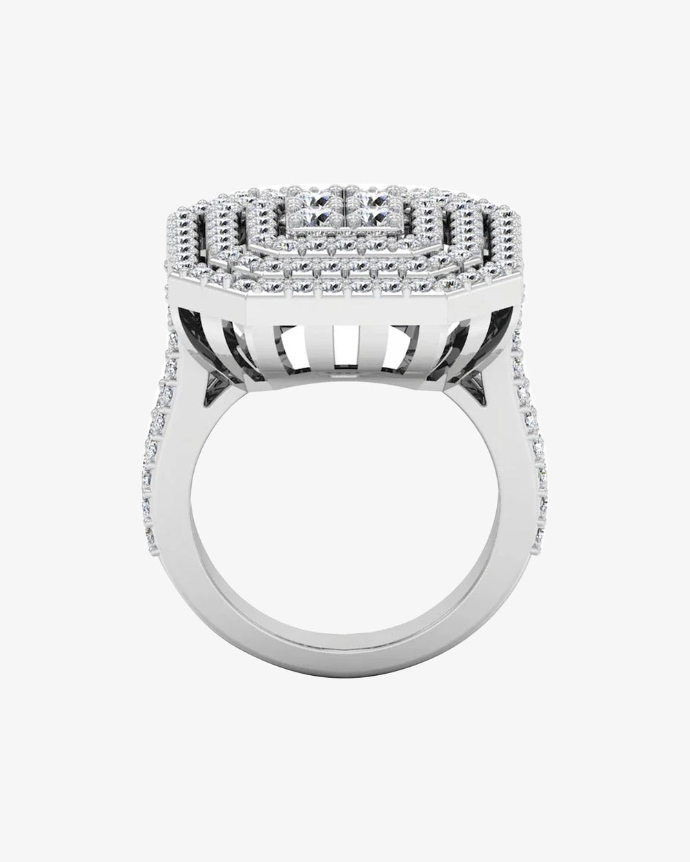 octagon 4 row moissanite engagement ring icecartel o