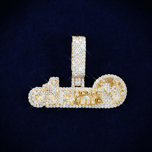 one up we all up custom moissanite name pendant 14k gold ICECARTEL main