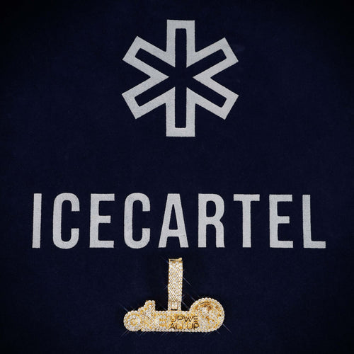 one up we all up custom moissanite name pendant 14k gold ICECARTEL