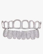 Open Face Moissanite Grillz - White Gold