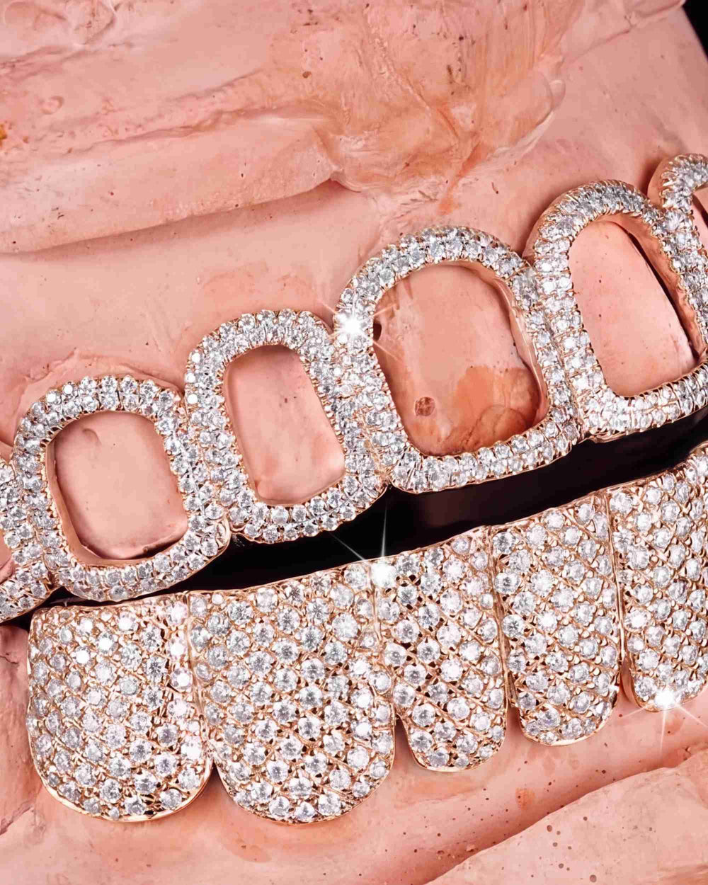 Open Face Moissanite Grillz - Rose Gold